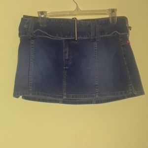 Blue jean mini skort